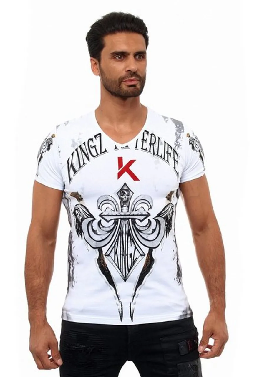 KINGZ T-Shirt mit schönem Lilien-Motiv