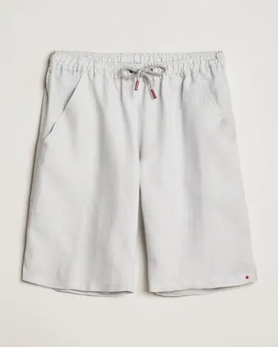 Kiton Linen Drawstring Shorts Light Grey