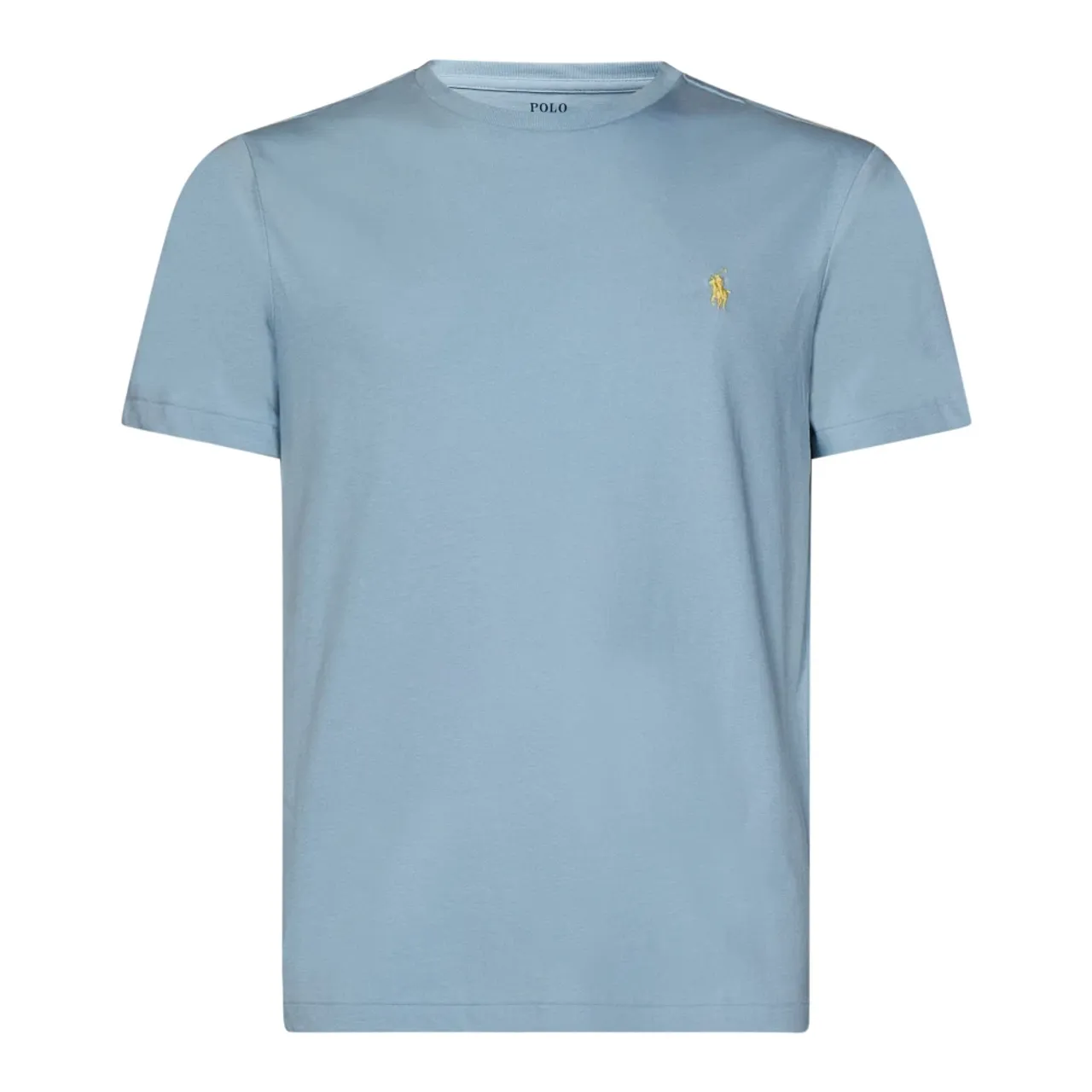 Klar Blaue Gerippte Crewneck T-shirts und Polos Polo Ralph Lauren
