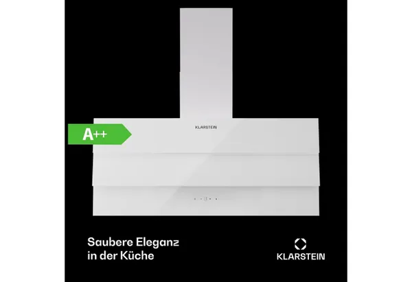 Klarstein Deckenhaube Serie CGCH3-Antonia-90WH Antonia, Kopffreihaube head -free Abluft Umluft LED Touch