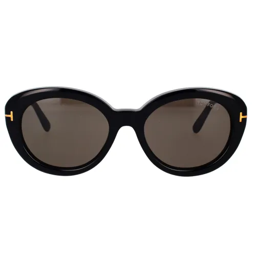 Klassische Cat-eye Sonnenbrille in Schwarz mit Rauchgläsern Tom Ford