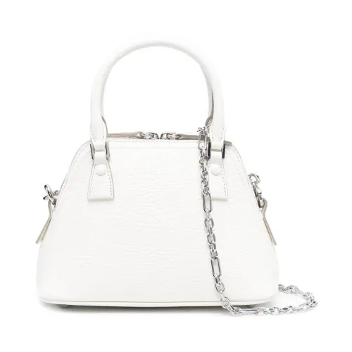 Klassische Mikro Tasche aus weißem Leder,Handbags Maison Margiela