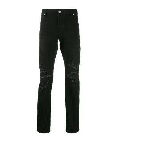 Klassische schwarze Baumwoll-Denim-Jeans Balmain
