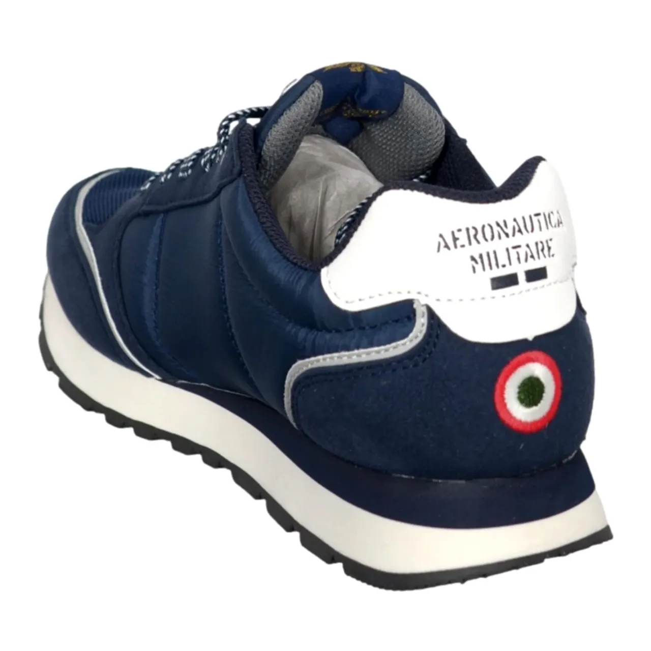 Klassische Sneakers mit Tricolor-Pfeilen in Blau Aeronautica Militare