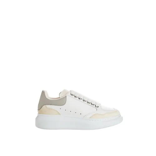 Klassische weiße Leder-Oversize-Sneaker mit Schnürung Alexander McQueen