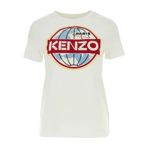 Klassisches Weißes Baumwoll-T-Shirt Kenzo