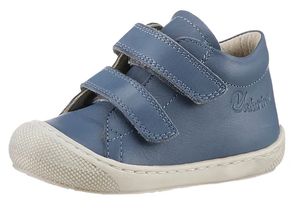 Klettschuh NATURINO "NATURINO COCOON VL" Gr. 22, blau (hellblau) Kinder Schuhe mit Lederinnensohle