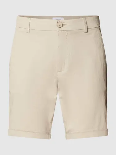 Knowledge Cotton Apparel Regular Fit Chino-Shorts mit Gesäßtaschen in Stein