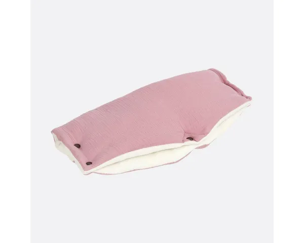 KraftKids Kinderwagen-Handwärmer Musselin rosa, Innenseite aus dickem Fleece