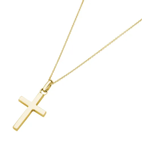 Kreuzkette SMART JEWEL "mit Anhänger Kreuz, Silber 925" Halsketten Gr. 45 cm, Silber 925 (Sterlingsilber), goldfarben (gold> <) Damen Kreuzketten