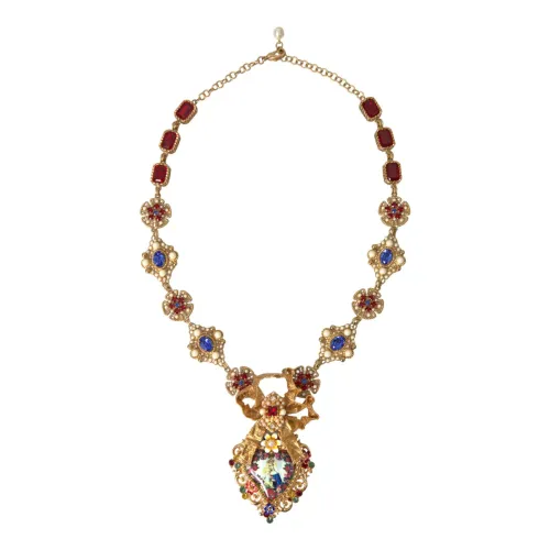 Kristall Perlen Verzierte Mama Mary Halskette Dolce & Gabbana