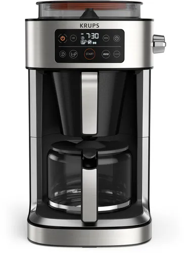 KRUPS Filterkaffeemaschine "KM760D Aroma Partner" Kaffeemaschinen Gr. 1,25 l, 10 Tasse(n), grau (schwarz, edelstahlfarben) Filterkaffeemaschine