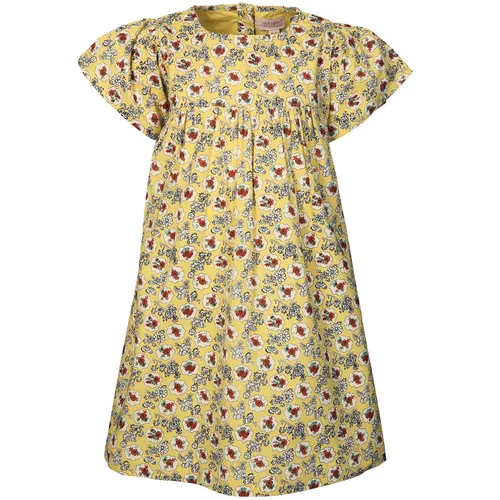 Kurzarm-Kleid ANTIQUE FLOWER in gelb
