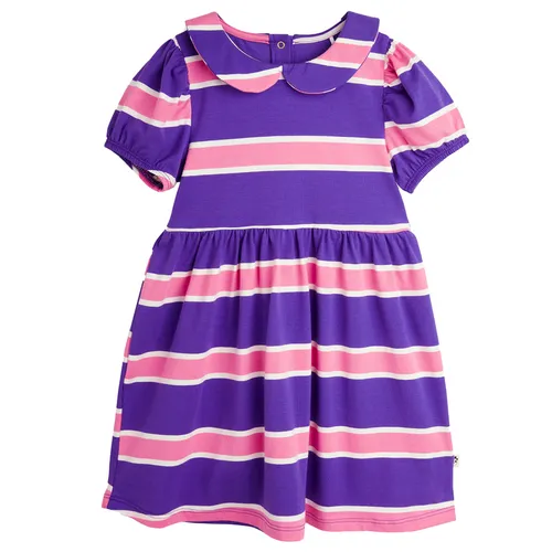 Kurzarm-Kleid STRIPE in purple