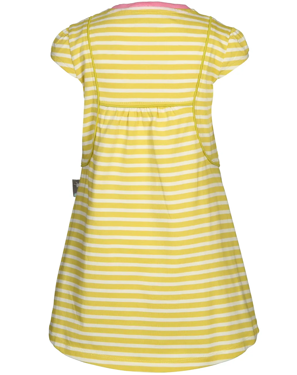 Kurzarm-Kleid WILD gestreift in gelb
