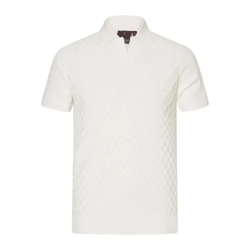 Kurzarm Polo Shirt in Weiß Oscar Jacobson