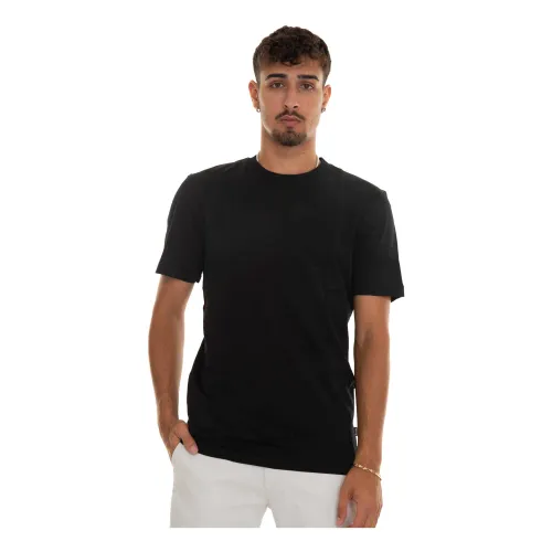 Kurzarm Rundhals T-Shirt mit abstraktem Design Boss