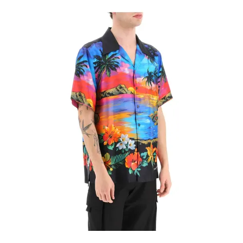 Kurzarm Seidenhemd mit Hawaii-Print Dolce & Gabbana