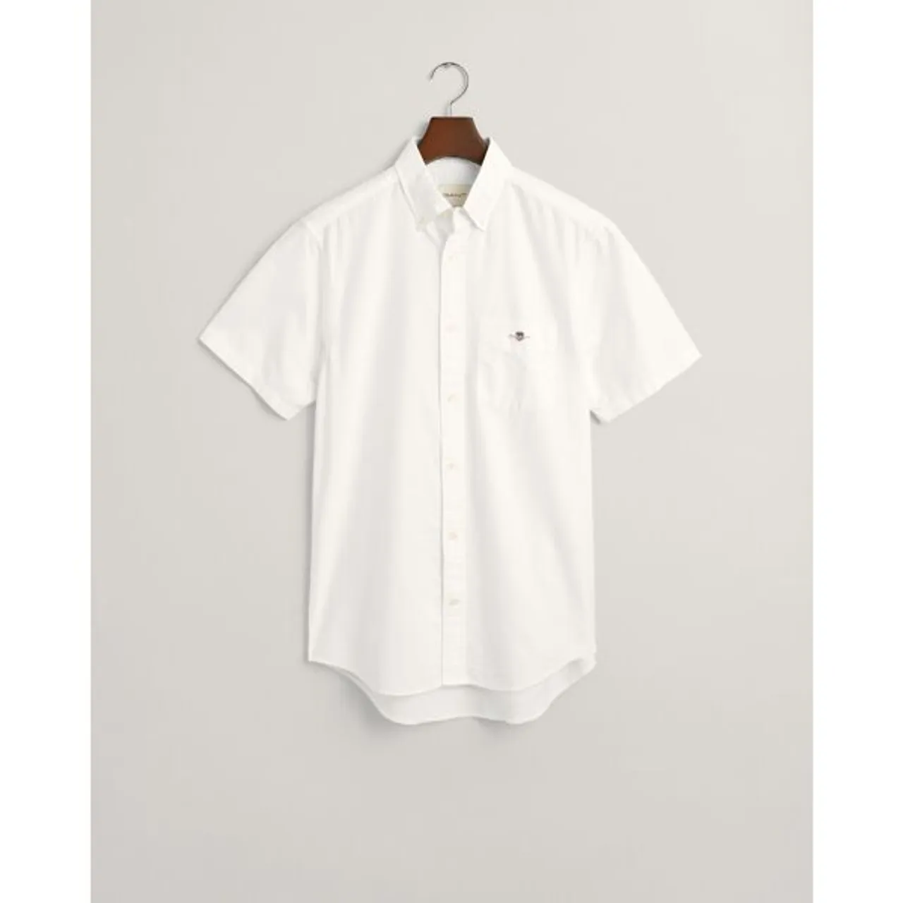 Kurzarmhemd GANT "REG OXFORD SHIRT" Gr. XL, N-Gr, weiß (white) Herren Hemden Kurzarm
