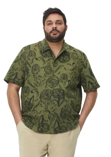 Kurzarmhemd MARC O'POLO "in hochwertiger Popeline-Qualität" Gr. 3XL, Normalgrößen, grün (helloliv) Herren Hemden Kurzarm