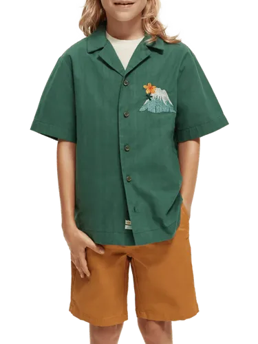 Kurzärmliges Camp-Shirt mit Stickerei - Größe 8 - Multicolor - Junge - Hemd - Scotch & Soda