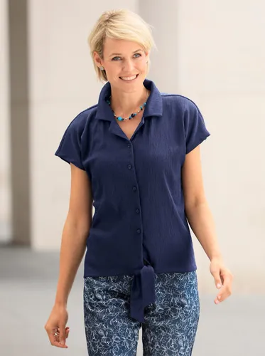 Kurzarmshirt CLASSIC BASICS "Shirt" Gr. 36, blau (marine) Damen Shirts Jersey