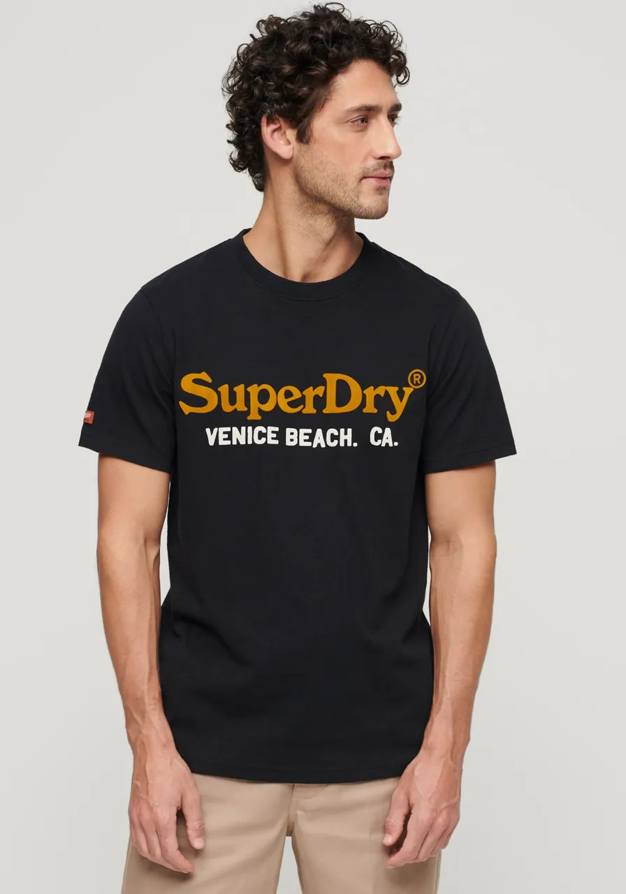 Kurzarmshirt SUPERDRY "SD-VENUE DUO LOGO T SHIRT" Gr. XXXL, schwarz (nero black) Herren Shirts T-Shirts