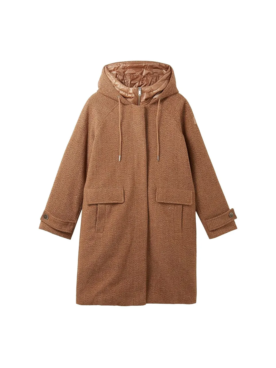 Kurzmäntel fabric mix hooded coat