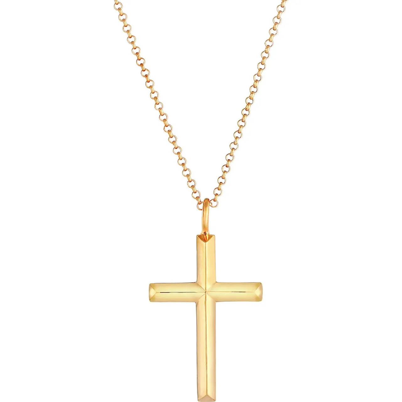 KUZZOI - Herren Erbskette Kreuz Oxidiert Massiv 925 Silber Herrenschmuck