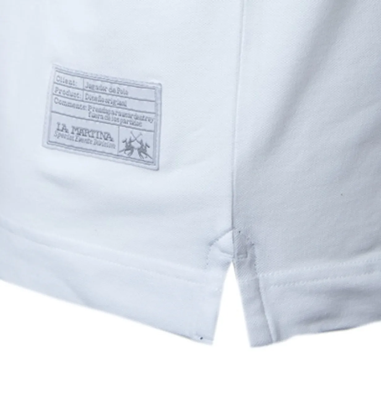 LA MARTINA Herren Polo-Shirt weiß Baumwoll-Piqué