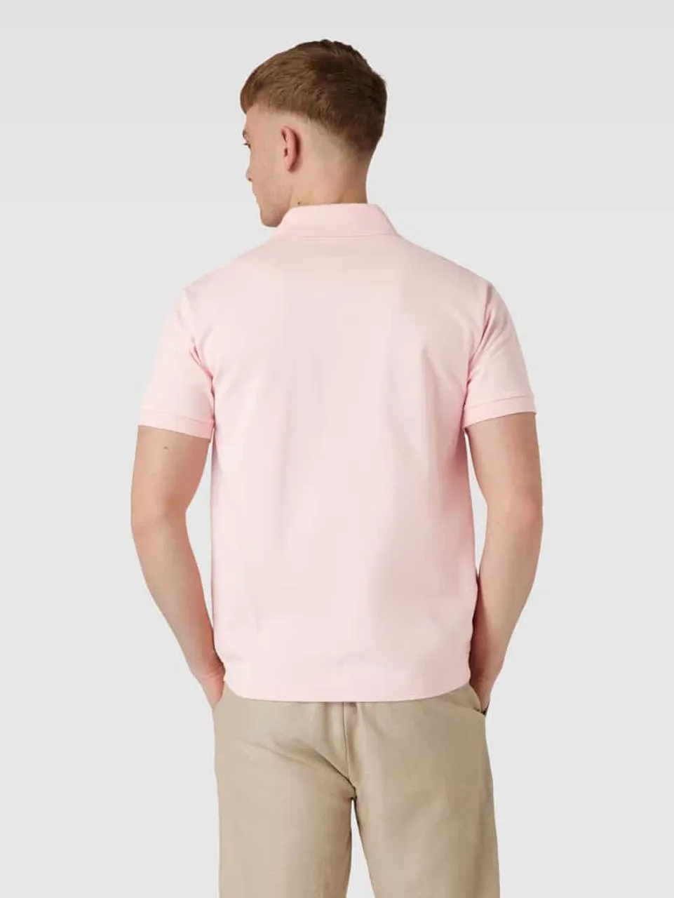 Lacoste Classic Fit Poloshirt mit Label-Applikation in Rosa