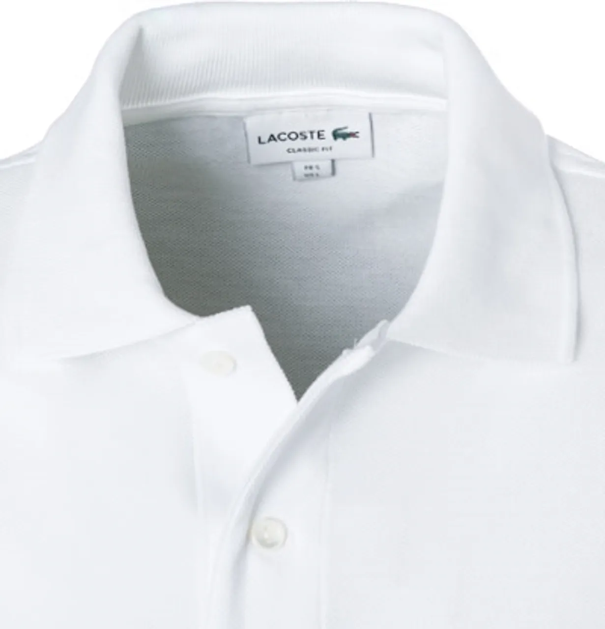 LACOSTE Herren Polo-Shirt weiß Baumwoll-Piqué Classic Fit
