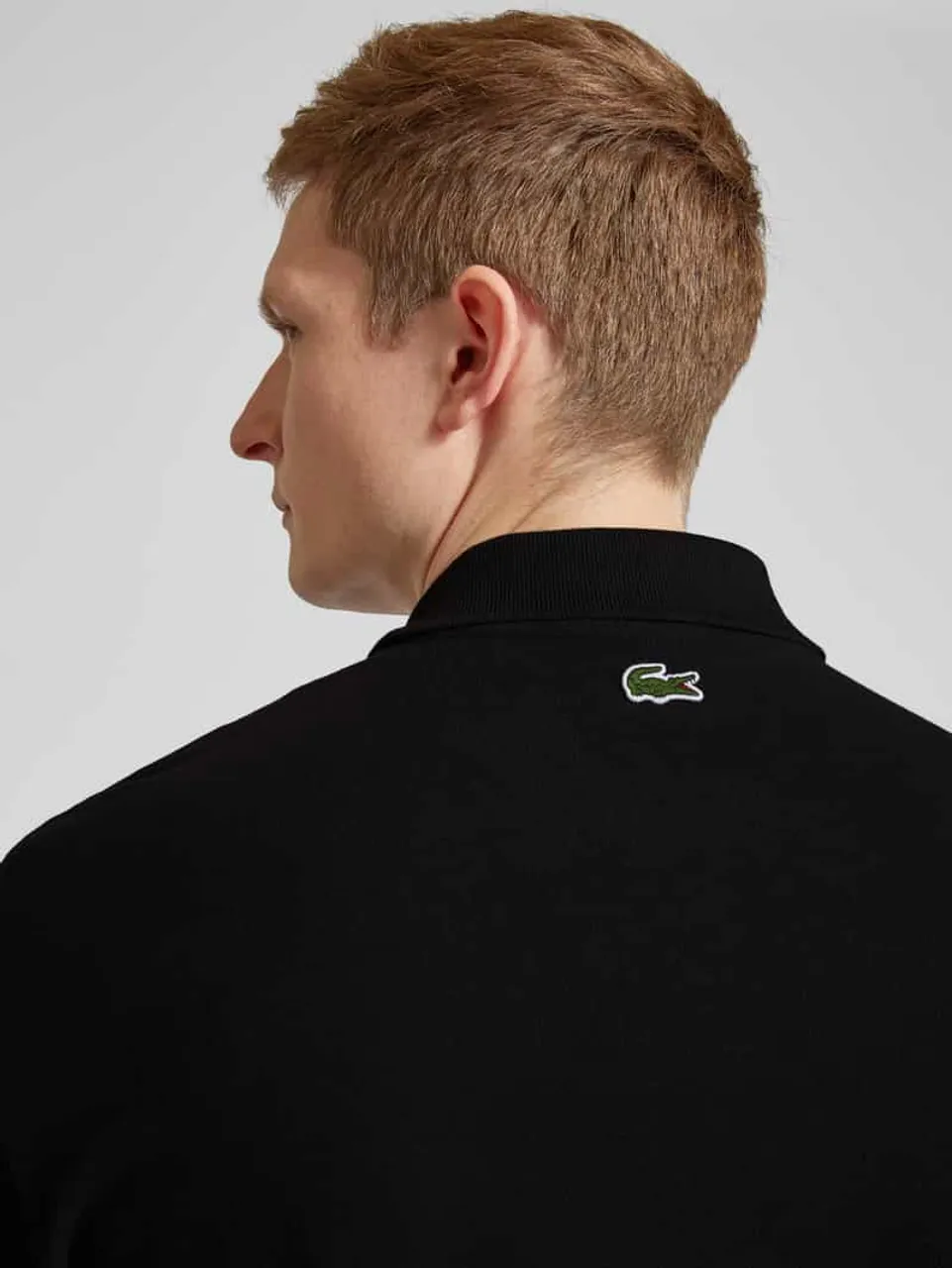 Lacoste Loose Fit Poloshirt mit Logo-Patch in Black