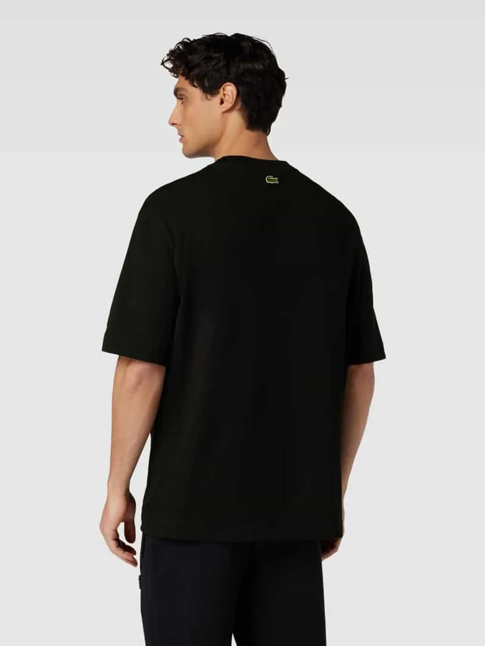 Lacoste Loose Fit T-Shirt mit Label-Stitching in Black