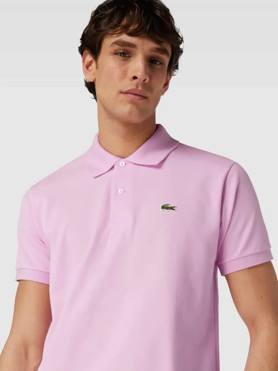 Lacoste Poloshirt mit Label-Stitching in Altrosa