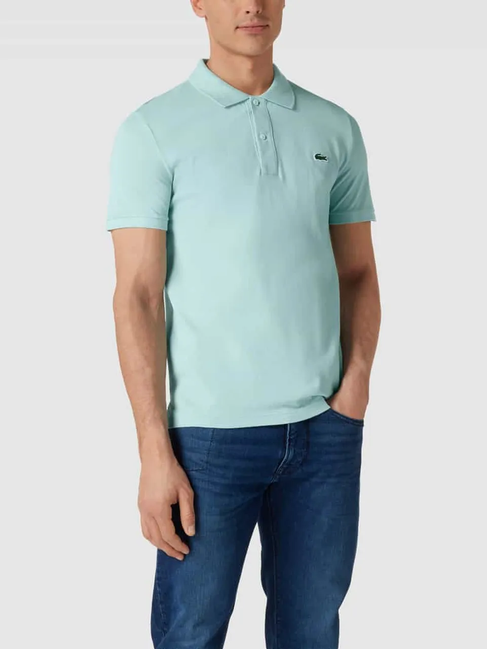 Lacoste Poloshirt mit Label-Stitching in Mint