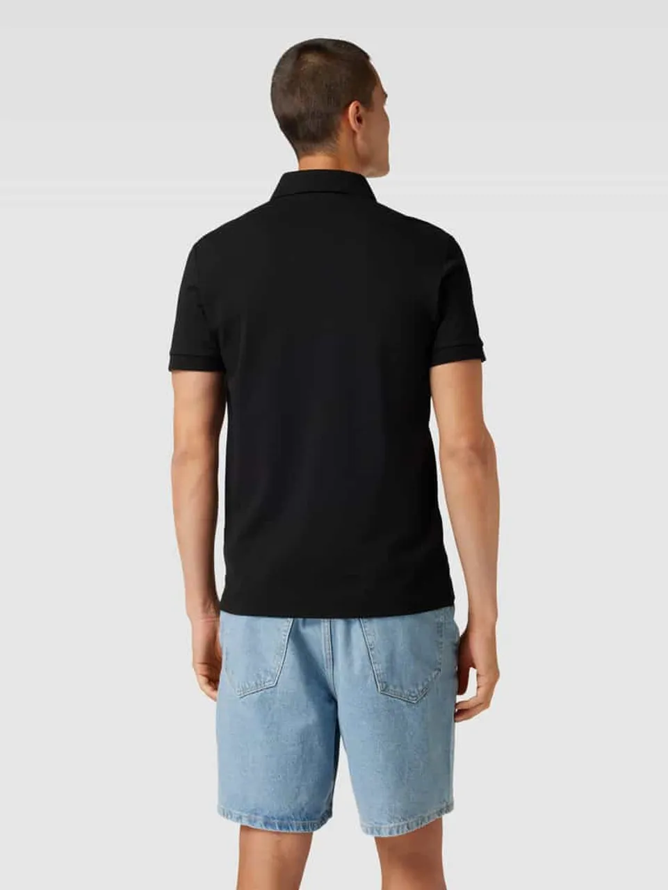 Lacoste Poloshirt mit Logo-Stitching in Black