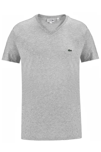 Lacoste Regular Fit T-Shirt V-Ausschnitt grau, Einfarbig