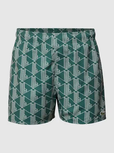 Lacoste Shorts mit grafischem Allover-Muster - LACOSTE L!VE in Dunkelgruen