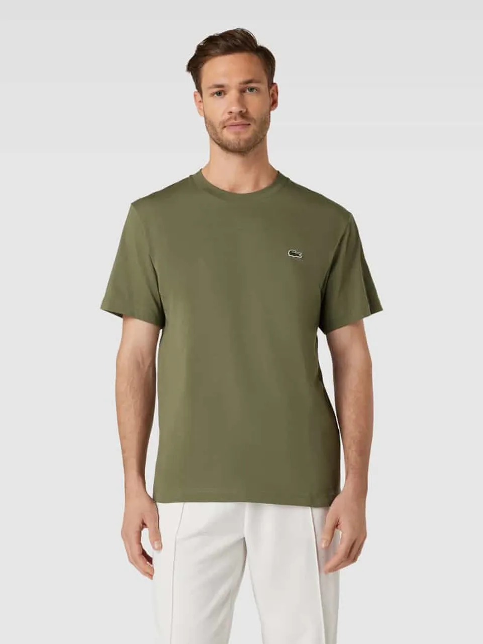 Lacoste T-Shirt mit Rundhalsausschnitt Modell 'BASIC' in Oliv