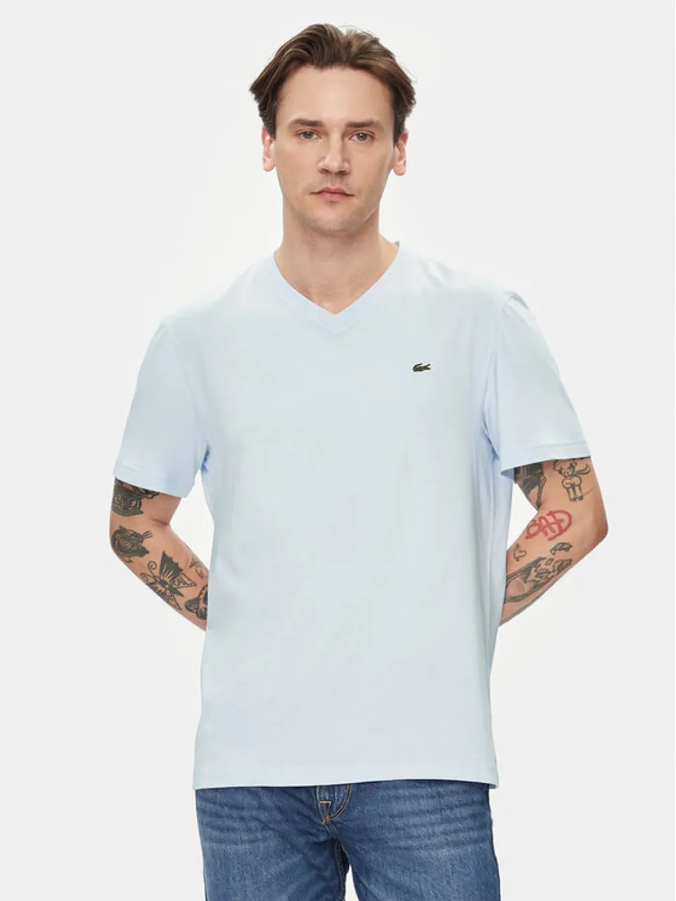 Lacoste T-Shirt TH2036 Himmelblau Regular Fit