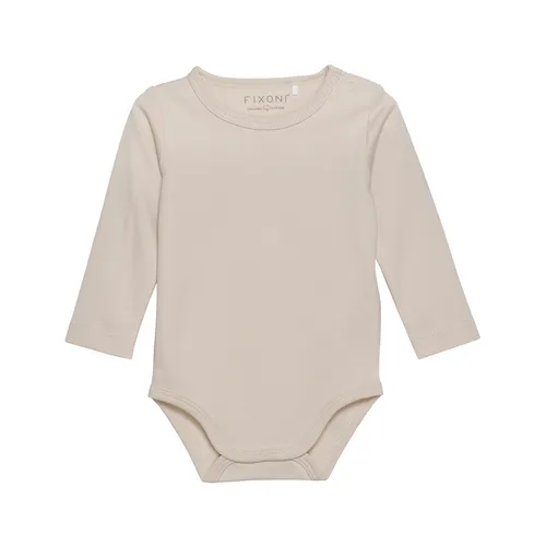 Langarm-Body SOLID COTTON in oatmeal