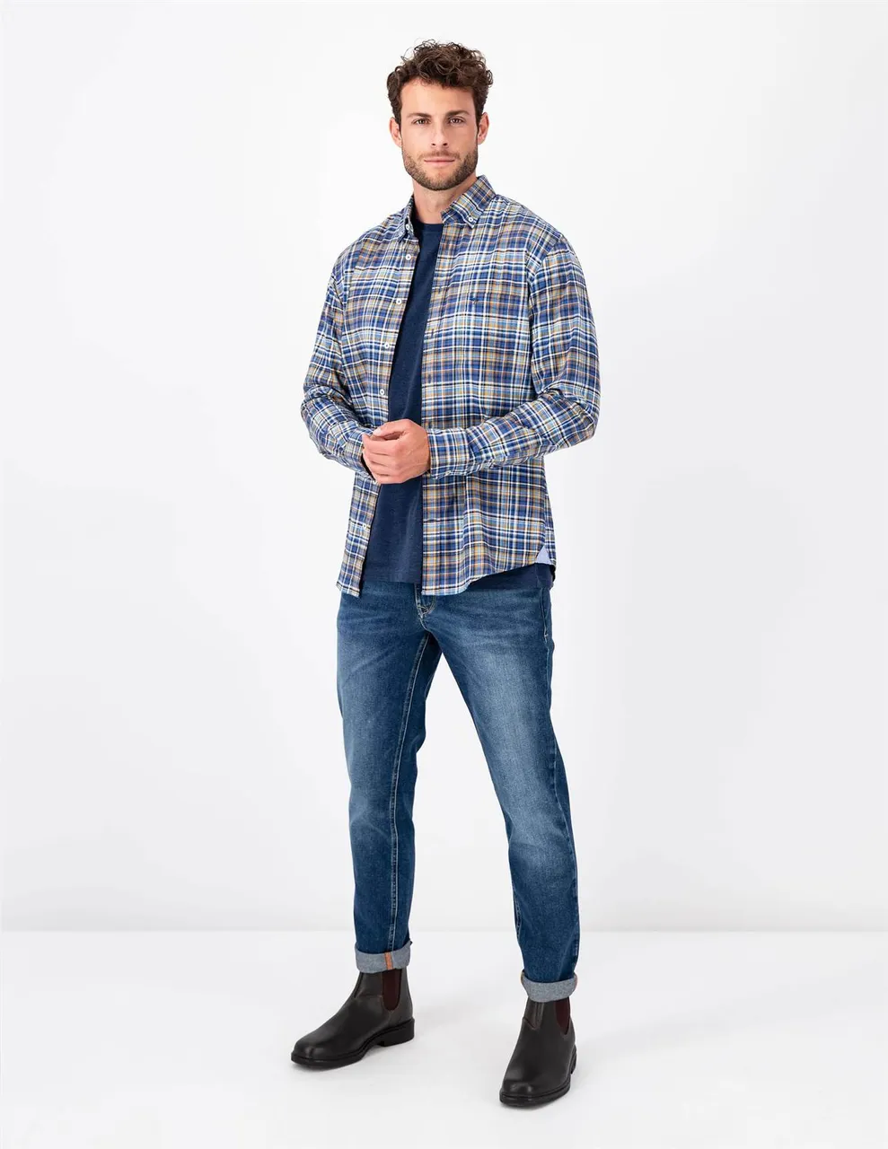 Langarm Freizeithemd Premium Flannel Checks, B.D., 1/1