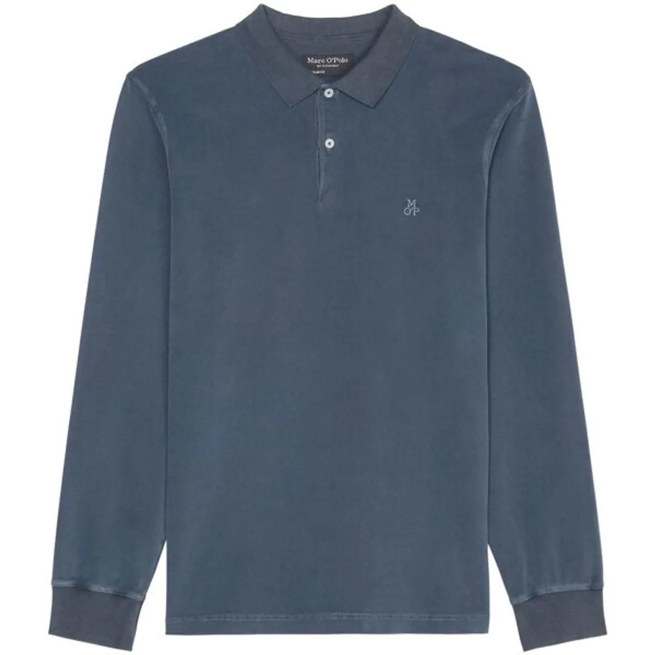 Langarm-Poloshirt MARC O'POLO Gr. XS, blau (dark navy) Herren Shirts Poloshirts im Washed-Look
