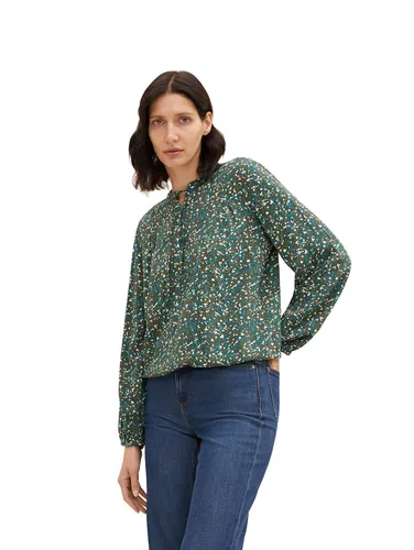 Langarmblusen blouse with pintucks