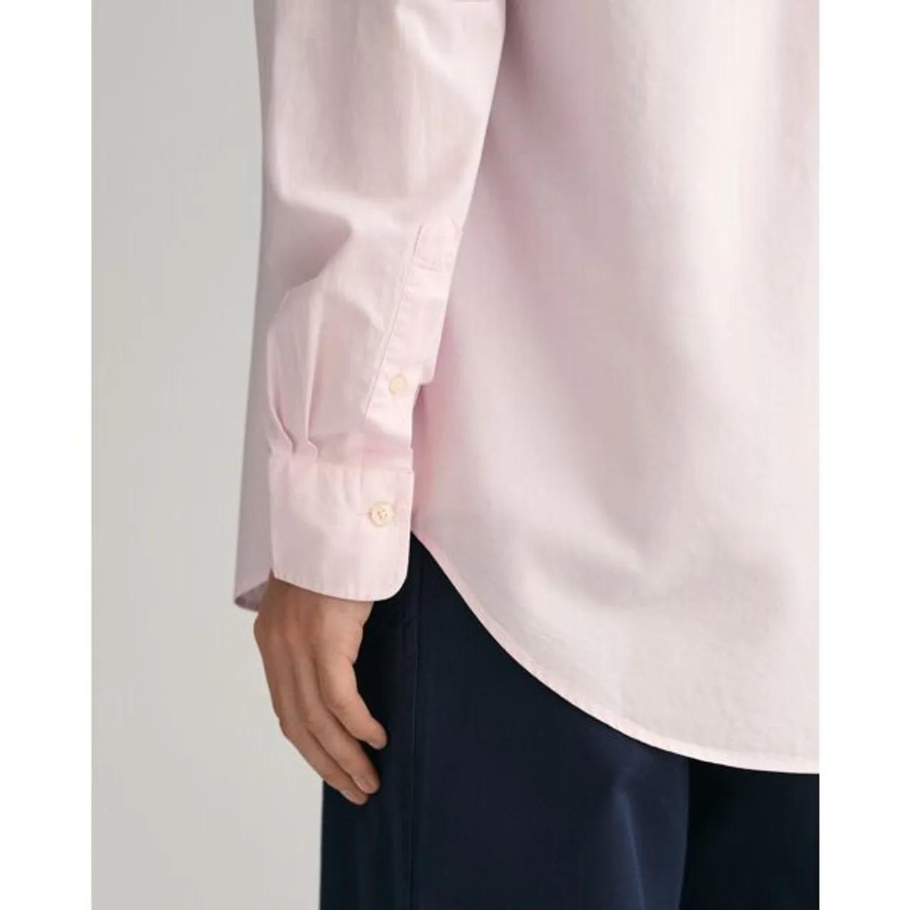 Langarmhemd GANT "Regular Fit Popeline Hemd leicht strapazierfähig pflegeleicht" Gr. XL, N-Gr, rosa (light pink) Herren Hemden Langarm mit Label Stick...