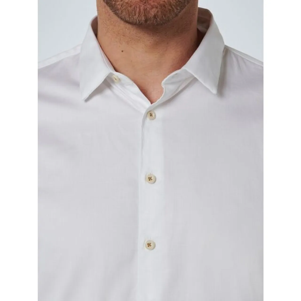 Langarmhemd NO EXCESS Gr. XL, N-Gr, weiß (white) Herren Hemden Langarm