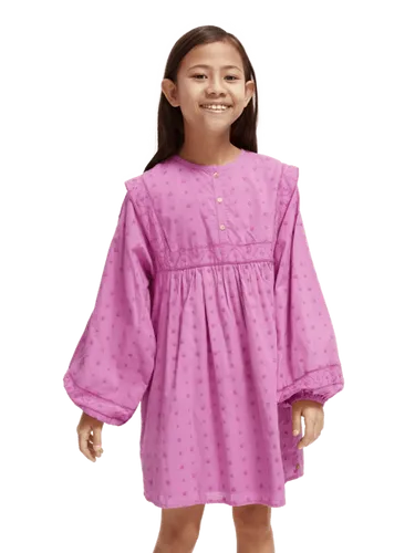 Langärmliges Kleid mit Lochstickerei - Größe 8 - Multicolor - Mädchen - Kleid - Scotch & Soda