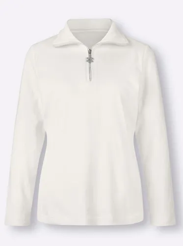 Langarmshirt CLASSIC BASICS "Shirt" Gr. 38, beige (ecru) Damen Shirts V-Shirts