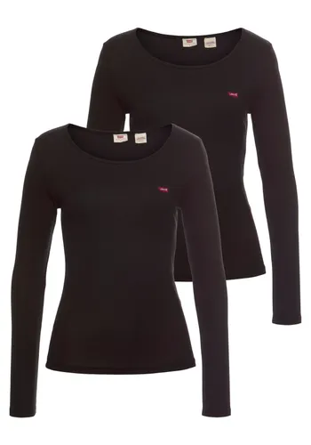 Langarmshirt LEVI'S "LS 2 Pack Tee" Gr. S (34), schwarz Damen Shirts Jersey